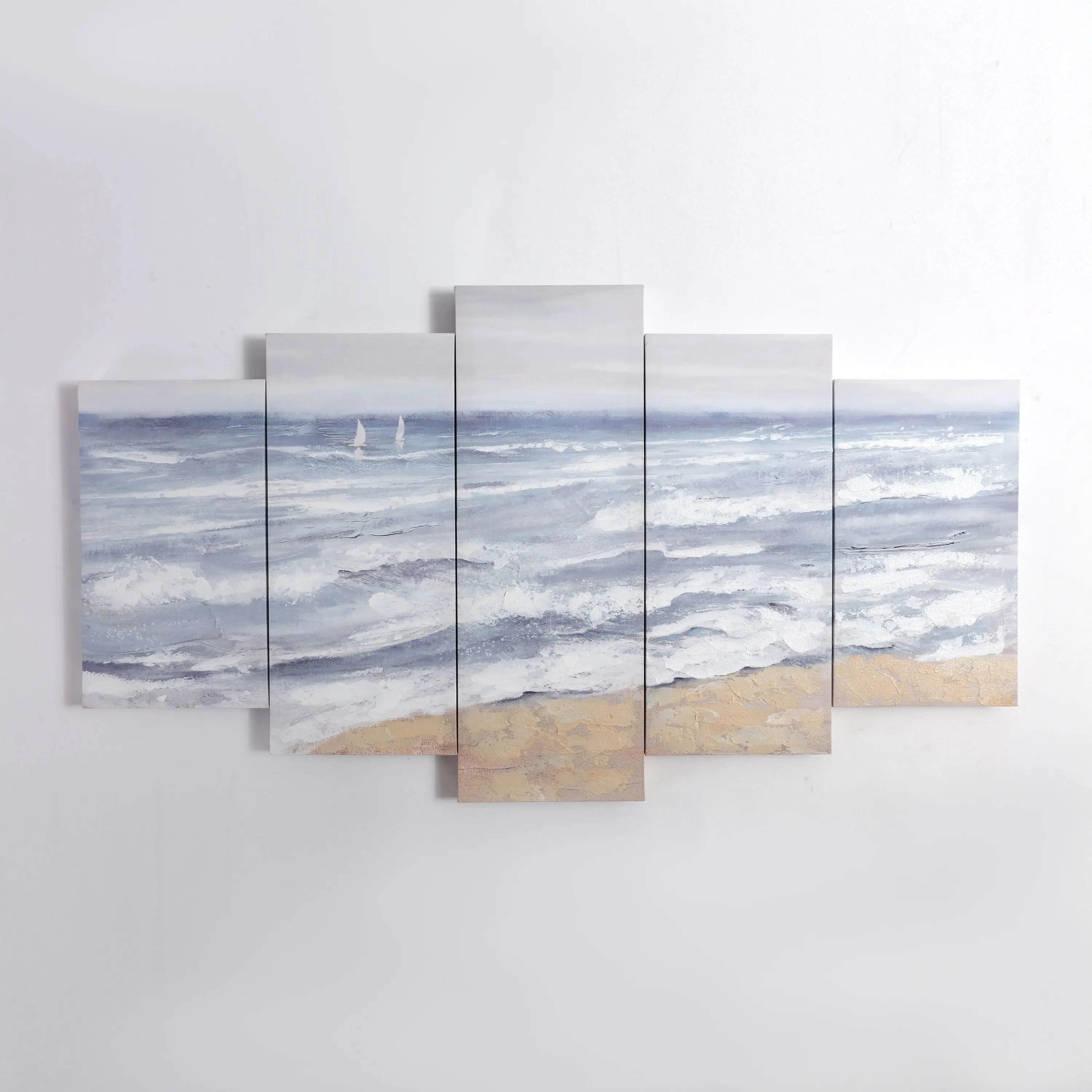 5 Pcs Set custom handpainting abstract style seascape wall hanging decor canvas art print painting