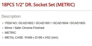 Chất lượng hàng đầu Toptul 18PCS 1/2 "Dr. Bộ ổ cắm (số liệu) - Product Image 4