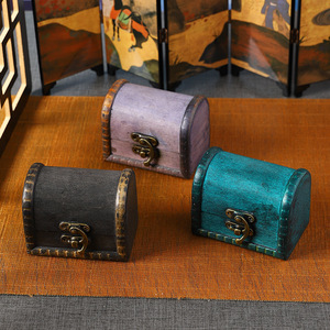 Boîte de rangement en bois rétro Mystic Arts, mini coffre multicolore pour bijoux, décoration intérieure, ornement de style chinois - Product Image 4