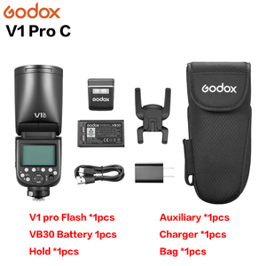 Flash professionnel <span class=keywords><strong>Godox</strong></span> V1Pro C <span class=keywords><strong>V1</strong></span> Pro TTL Li-ion à tête ronde, transmission sans fil, pour <span class=keywords><strong>Canon</strong></span> - Product Image 3