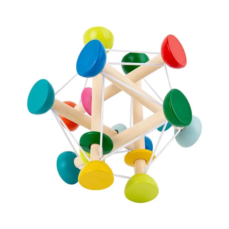 2023 new Montessori Wooden Toys Manhattan Artful Rattle and Teether Grasping Activity Toy Early Learning children toys