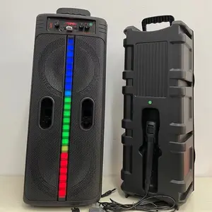 Haut-parleur Portable sans fil RGB Double 6.5 pouces, haut-parleur BT multifonction avec Microphone télécommandé