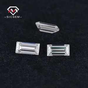 SICGEM 0.5CT Custom Size Baguette Colorless Moissanite Excellent Cut D E F VVS1 Diamond Clarity Melee Loose Gemstones