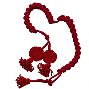 Présente un ensemble de cordons de chapeau Shako de style napoléonien français de couleur rouge - Product Image 1