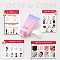 Tube cosmétique en plastique PE brillant personnalisé de 50 ml, emballage pour crème BB, tube pour crème solaire