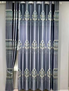 Rèm cửa Blackout bán chạy, kiểu dáng sang trọng, phòng khách phòng ngủ, dệt Jacquard hai mặt, 100% Polyester, họa tiết hoa, Chiết Giang, 60M - Product Image 2