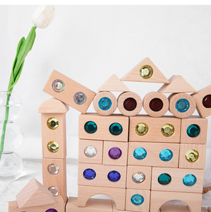 <span class=keywords><strong>Blocchi</strong></span> di Costruzione Educativi Montessori <span class=keywords><strong>in</strong></span> <span class=keywords><strong>Legno</strong></span> Premium, 40 Pezzi, Gemme Arcobaleno Miste, Effetto Caleidoscopio, Cristallo Macaron - Product Image 3