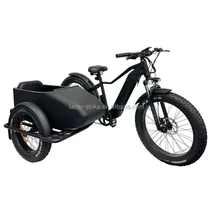 Lantu Ebike OEM factory 3 ruote pneumatico grasso triciclo bici elettrica con sidecar