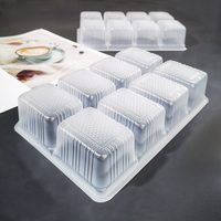 Barquette d'emballage rectangulaire jetable en PP translucide de qualité alimentaire à 8 compartiments pour pains vapeur, marque Zeqiu, pour snacks, pâtisseries et pâtes
