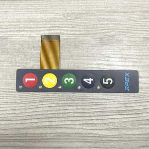 Nhà Máy mẫu miễn phí tùy chỉnh dập nổi đẩy <span class=keywords><strong>5</strong></span> nút phím không thấm nước FPC màng bàn phím với ánh sáng LED - Product Image 3