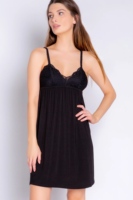 Chemise de nuit pour femmes courte dentelle garniture coton robes de nuit pour femme robe de nuit Viscose de bambou femmes robe de nuit