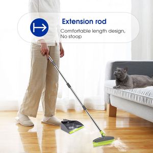 Balai rotatif en acier inoxydable avec brosses en plastique TPR, balai magique doux pour nettoyer les tapis et les sols, ensemble balai et pelle - Product Image 6