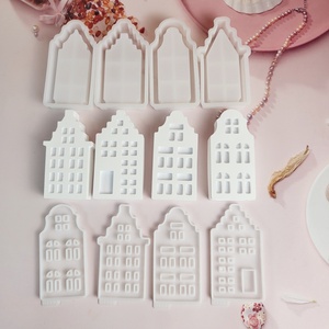 Outil de gâteau en silicone pour grande maison de plage écologique fait à la main S1189 gothique 2-moules muraux à projection série PC - Product Image 5