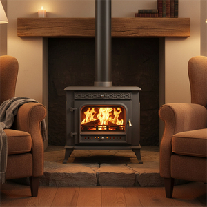 Cheminée <span class=keywords><strong>à</strong></span> <span class=keywords><strong>bois</strong></span> en fonte, design autoportant, haute puissance calorifique, idéale pour le chauffage hivernal - Product Image 4