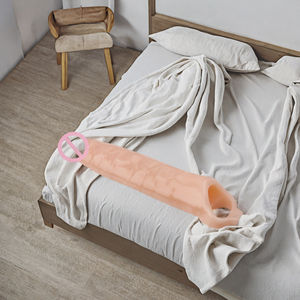 OZO Men's Realistic Adult <b>Sex</b> <b>Toys</b> Reusable Soft Silicone TPE Material Extended Penis Sleeve Waterproof Delay Dildos - Product Image 2
