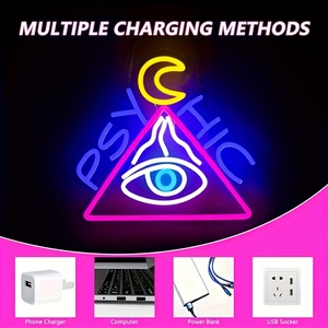 Neonawall Factory Direct - Lumière néon « Œil Tout-<span class=keywords><strong>Voyant</strong></span> » - Lampe murale LED pour décoration mystique, bar, café et usage commercial - Product Image 5