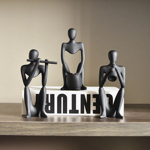 हॉट सेलिंग एक Set-3pcs अमूर्त संगीत बैंड आकृति मानव मूर्तिकला राल शिल्प संगीतकार गहने बार कतार टेबल सजावट - Product Image 5