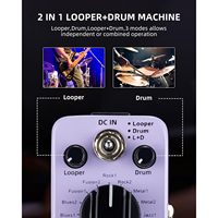 Pédale de boucle de batterie LEKATO 16 Drum Groove, boucle de 20 minutes, 3 modes, tap tempo, overdubs, micro inclus