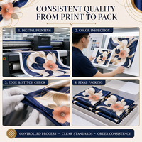 Kotak Hadiah Mewah Latar Belakang Hitam Syal Persegi Satin Motif Bunga Peony Elegan Wanita Syal Rasa Sutra Premium Syal Hadiah Grosir