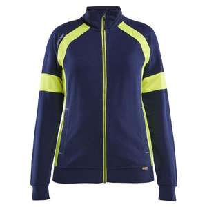 BLAKLADER - 356811588933S Sweat-shirt femme haute visibilité avec fermeture éclair intégrale Bleu marine/jaune-EAN 7330509917374 HI-VIS WORKWEAR - Product Image 1