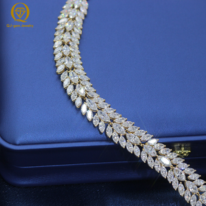 Collar de Lujo con Diseño de Diamantes de Laboratorio en Oro de 18K, Corte Marquesa, Colgante con Incrustaciones de Diamantes, Gema Central de Topacio Amarillo, Joyería de Boda para Mujer - Product Image 3