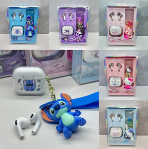 Hot Bán Dễ Thương Búp Bê Mặt Dây Chuyền Tai Nghe TWS Trong Tai Thể Thao Tiếng Ồn Earbuds Tím Cô Gái Mèo Dài Pin Không Dây Phim Hoạt Hình Tai Nghe - Product Image 6