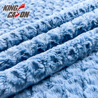 KINGCASON Hersteller Großhandel Hautfreundliches 100% Polyester Einseitig Blaues Gebürstetes Kaninchen-Kunstfell für Heimtextilien