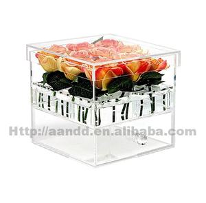 Caja Rectangular de Acrílico para Arreglos Florales, Caja de Regalo de Alta Calidad, Empaque para Rosas, Transparente, de Lujo, Plástico, OEM - Product Image 3