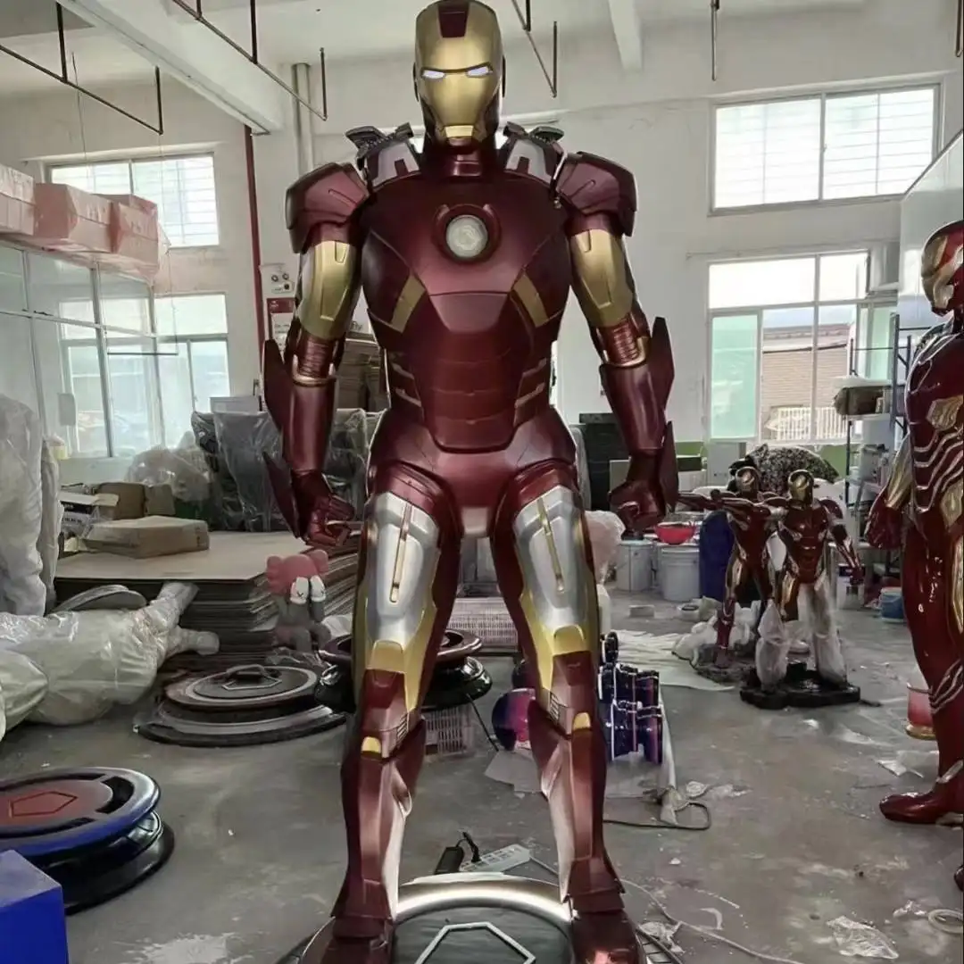 Factory Custom Movie Action Figure Life Size Fiberglass Iron Man Statue Sculpture