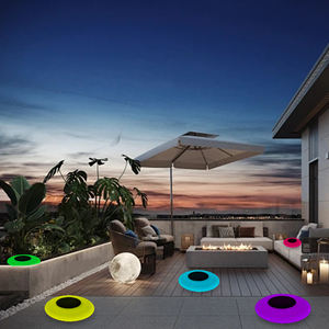 Lámpara <span class=keywords><strong>Solar</strong></span> LED RGB para Jardín, Impermeable IP65, Forma de <span class=keywords><strong>Bola</strong></span> Plana, para Patio, Paisaje, Piscina - Product Image 5