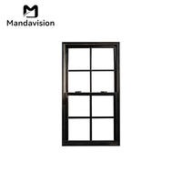 Fenêtre à guillotine verticale de style américain, cadre en aluminium avec moustiquaire, hauteur et largeur personnalisables