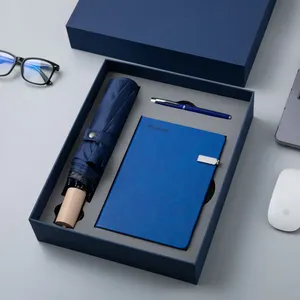 New Product Idea Advertising Gift Set With Logo Diary Pen Umbrella Box For Marketing Promotional Branded Merchandise