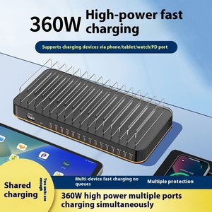 Cargador USB de 360W, 15 <span class=keywords><strong>en</strong></span> 1, de Escritorio, con Carga Rápida PD de 24W, Estación de Carga USB Tipo C para Teléfonos Inteligentes y Laptops - Product Image 1