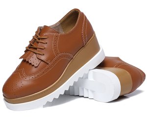 Venta al por mayor de las mujeres de punta cuadrada con cordones Plataforma Cuña Oxford <span class=keywords><strong>Mocasines</strong></span> Vestido formal Zapatos planos <span class=keywords><strong>Borlas</strong></span> de moda Oxford <span class=keywords><strong>Mocasines</strong></span> - Product Image 5