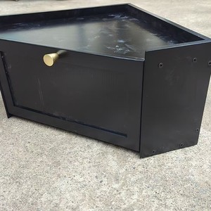 Black Bamboo Angular Bread Box Magnetic Acrylic Door Rectangle <b>Kitchen</b> Storage Freshness Preservation Moisture Proof Food - Product Image 1