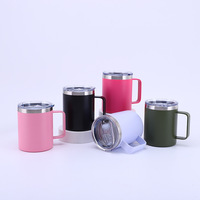 2025 USA Entrepôt 12 oz 14 oz 24 oz En Acier Inoxydable Sublimation Blancs Gobelet À Café Tasse Avec Poignée pour Sublimation