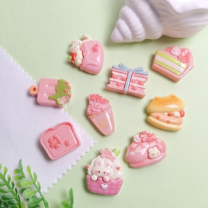 Paquete de 100 Cabujones de Resina Kawaii con Diseño de Dulces Rosados, Caja de Regalo con Adornos de Resina, Juguetes para Niños - Product Image 2