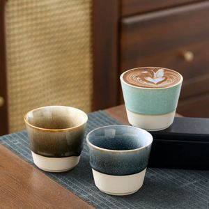 Hot Selling Kiln Made Brushed Glaze Tea Tasting Mug Ceramic Kung Fu Tea <b>Cups</b> Retro Porcelain <b>Espresso</b> Coffee Mugs - Product Image 3