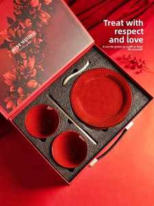 Nouvel ensemble de <span class=keywords><strong>vaisselle</strong></span> en céramique de style chinois, 31 pièces, cadeau de mariage ou de fiançailles pour la femme moderne, compatible micro-ondes et lave-<span class=keywords><strong>vaisselle</strong></span> - Product Image 4