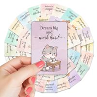 Paquete de 36: Nuevo Estilo Acuarela Transfronterizo, Lindos Dibujos Animados de Gatitos, Inspiradores y Positivos para Niños, Impresión Offset en Relieve