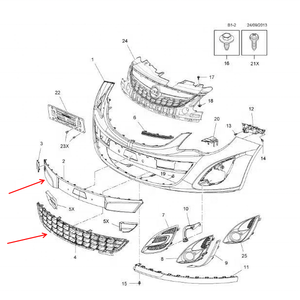 Per <span class=keywords><strong>Opel</strong></span> <span class=keywords><strong>Corsa</strong></span> <span class=keywords><strong>D</strong></span> OE 13389552 1320196 auto griglia Base <span class=keywords><strong>paraurti</strong></span> personalizzato - Product Image 6