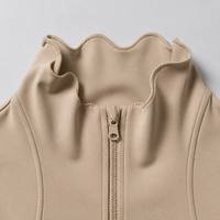 2026 SexyBody Veste de yoga à compression ultra-ferme pour femme, haut d'entraînement sculptant à coupe ajustée, col montant effet vague, fermeture éclair intégrale, personnalisable, MOQ 100, Vêtements