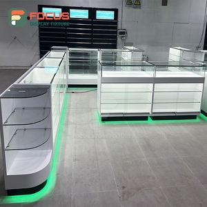 Vitrine à tabac sur mesure, finition mate, étagère en verre, tiroir verrouillable, vitrine à cigarettes - Product Image 5