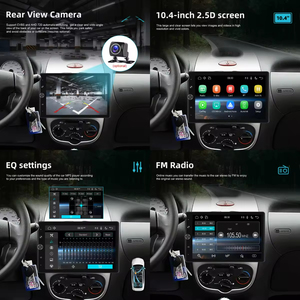 เครื่องเล่น MP5 ในรถยนต์ Podofo หน้าจอหมุนได้ 10.4 นิ้ว 1 Din รองรับ Carplay และ Android Auto พร้อม AUX FM BT EQ USB อุปกรณ์รับสัญญาณวิทยุในรถยนต์ กล้องมองหลัง จัดส่งรวดเร็ว - Product Image 3
