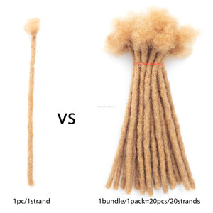 Vente en gros d'extensions de dread locks humaines, 0.6cm de cheveux dread locs, échantillon gratuit 100% de cheveux humains faits à la main - Product Image 2