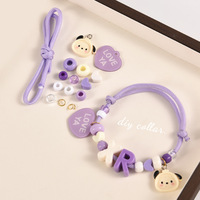 Kit de matériel en plastique de dessin animé DIY en gros, collier pour animaux de compagnie réglable fait à la main, colliers pour chiens et chats