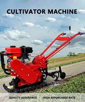 Mini-cultivateur à moteur diesel, petit équipement de culture des terres avec outils de creusement de sillons