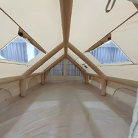Tenda Udara Tiup Tahan Air Berkualitas Tinggi Gaya Klasik Musim Panas Luar Ruangan >3000mm Pintu Ganda Jendela Atap Kecil Ganda Satu Kamar Tidur