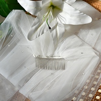 Voiles de mariée : Nouveau style court, une couche, appliques en strass, coiffe, voile de mariage blanc, accessoire