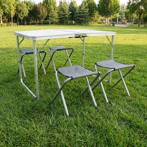 Outdoor Folding <b>Table</b> and Chair Aluminium Frame <b>Plastic</b> Banquet Garden Dining Event Chair for Indoor Outdoor Use - Product Image 1